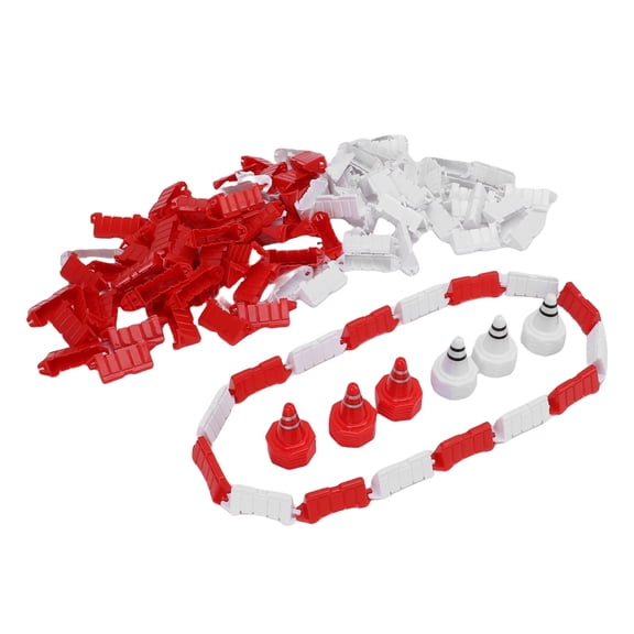 BOKYAN 120pcs RC Racing Track Fence Panels Red White ABS Drift Field Barrier with 30 Road Cones for 1/14 1/16 1/18 1/24 1/28 Scale RC Car Accessories (11.81 inches / 30 cm)