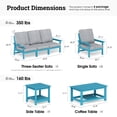 thumbnail image 6 of CIOKEA HDPS 7-piece Outdoor Sectional Sofa Set, Patio Furniture Set , All Weather Outdoor Conversation Set for Deck, Lawn, Blue Frame with 4.5IN Gray Cushion, 6 of 9