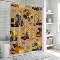 thumbnail image 6 of Construction Truck Shower Curtain, Waterproof Shower Curtains for Bathroom, Cartoon Grips and Bulldozers Turmeric Washable Fabric Bathtub Curtain Set Bath Decor with 12 Hooks Extra Long 72"x96", 6 of 8