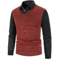 thumbnail image 2 of Men's V Neck Knit Sweater Vest Long Sleeve Layered Look Casual Office Pullover, 2 of 9