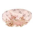 thumbnail image 5 of Unique Bargains 1 Pc Women Double Layer Bow Pattern Shower Cap Pink, 5 of 5