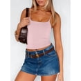 thumbnail image 5 of ANRABESS Womens Square Neck Tank Tops Adjustable Spaghetti Strap Double Lined Camisole Tops Basic Slim Fitted Comfy Breathable Summer Shirts Light pink L, 5 of 11