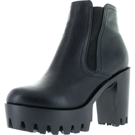 Refresh FABIA-01 Women's Elastic Side Zip Lug Sole Platform Chunky Ankle Boots