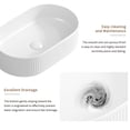 thumbnail image 4 of 19x12 Inch Oval Bathroom Vessel Sink, White Porcelain Ceramic Above Counter Sink, High-Temp Fired (1280°C), Modern Vanity Art Basin, Easy Clean, 4 of 7