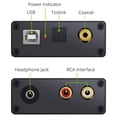 thumbnail image 2 of USB a SPDIF Coaxial RCA y Convertidor de Conector de Auriculares de 3,5 Mm USB DAC Adaptador de Audio óPtico USB DAC PCM para Windows Mac, 2 of 5