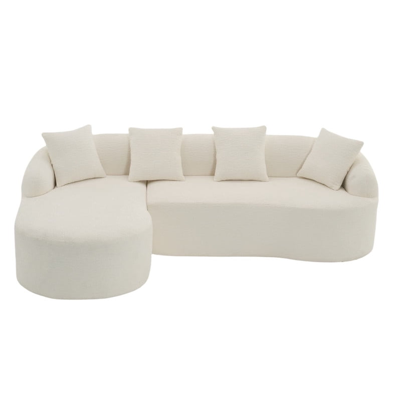 Curved Sectional Sofa with Chaise, 99'' Modern Luxury Chenille Cloud Couch for Living Room, Oversized 3-Seater Sofa Couch for Living Room, No Assembly