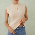 thumbnail image 3 of Douhoow Women Mock Neck Knit Vest Sleeveless Cropped Sweater Casual Ribbed Tank Tops, 3 of 9