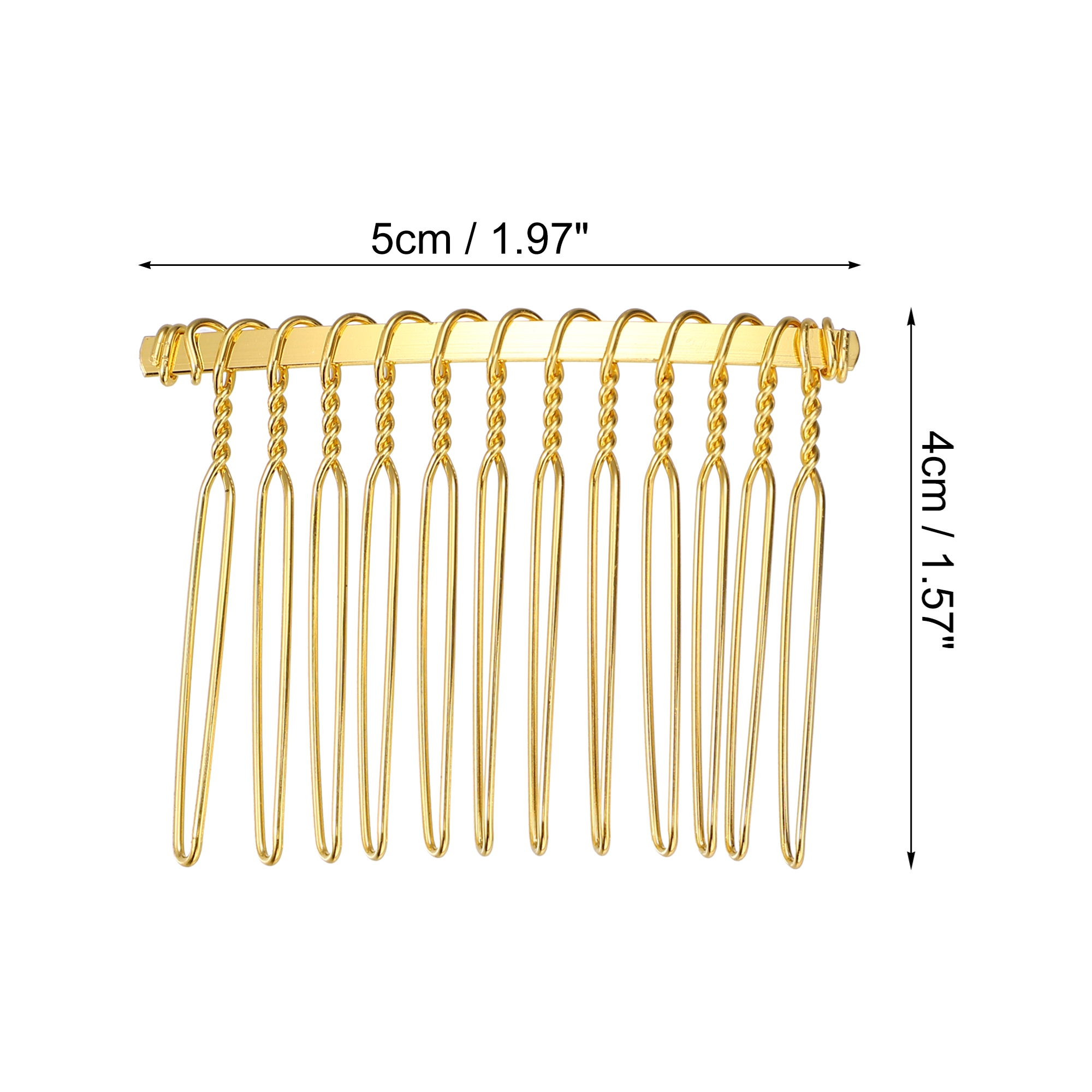 Unique Bargains No Slip Hair Side Combs Accessories 4 Pcs Metal Gold Tone