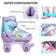 thumbnail image 3 of Patins à Roulettes pour Enfants, 8 Roues Lumineuses et 4 Tailles Ajustables, Patins Quadruples avec Sac de Rangement, Patins à Roulettes Double Rangée Violet, 3 of 5