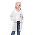 thumbnail image 2 of Girl's Open Front Cardigan Long Sleeve Knit Sweaters Lightweight Outerwear Coats with Pockets, 2 of 5
