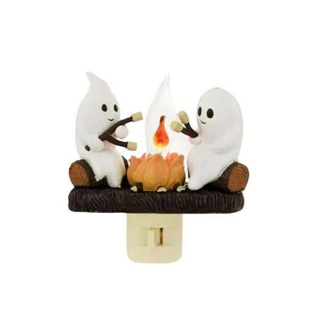 

WIURAY Cute Ghost Nightlightholiday party decor night light Flickering Night Light Flicker Flame Nightlight 3D LED Small Electric Faux Night Light Nightlight Indoor DecorationsWhite