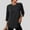 Black plus size women's t-shirt 3/4 sleeve a1, variant on Women's Plus Size T-Shirt 3/4 Sleeve Round Neck Casual Basic Tee Curved Hem Solid Top Travel Outfit Clothes, Mint Green 2XL