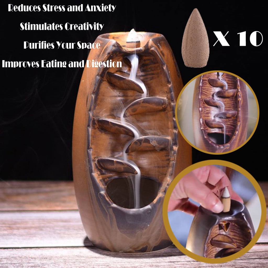 Thsue Waterfall Ceramic Incense Burner For Incense Cones