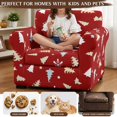 thumbnail image 5 of Bulopur Christmas Tree Snowflake 2Pcs Chair Covers Flexible Stretch Holiday Protector Removable Cushion Covers Anti-Slip Elastic Edge for Apartment Living Room Bedroom Decor, 5 of 8