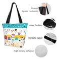 thumbnail image 6 of Kll Tote Bag For Women Funny Farm Print Shopping Grocery Reusable Bags For Office School Shopping Travel, 6 of 8