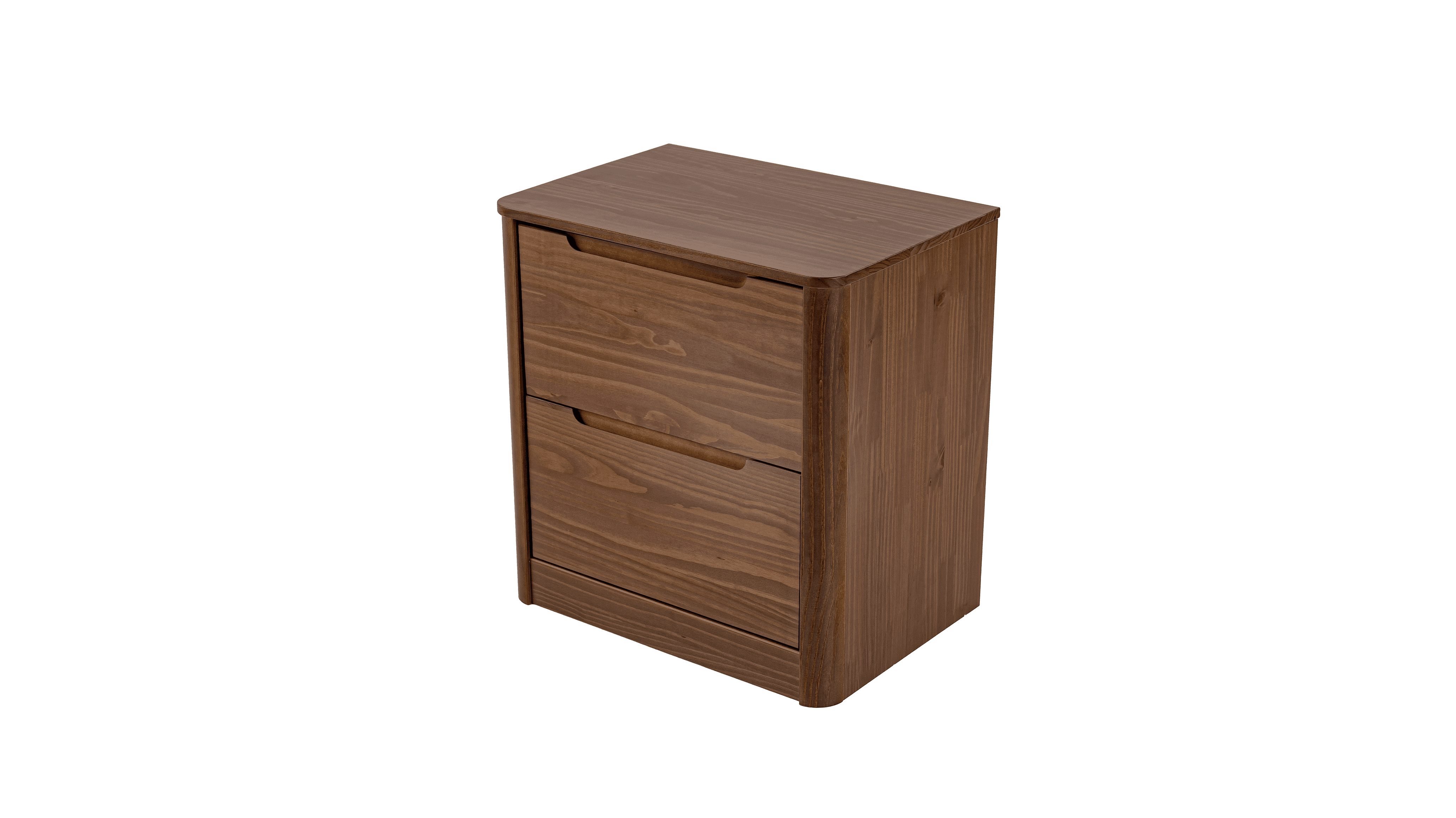 Kirsty Solid Wood 2 Drawer Nightstand Brown - for Adults and Teens