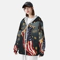 thumbnail image 3 of Fotbe North American Bald Eagle1 Chaqueta con Protección Solar UPF 50+ para Hombre y Mujer, Camisa con Capucha y Bolsillos-Large, 3 of 7