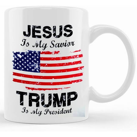 

Jesus Is My Savior Trump Is My President White Coffee Mug Ceramic Novelty Coffee Mug Tea Cup Gift Present For Birthday Christmas Thanksgiving Festival 11oz Sarcasm With Say