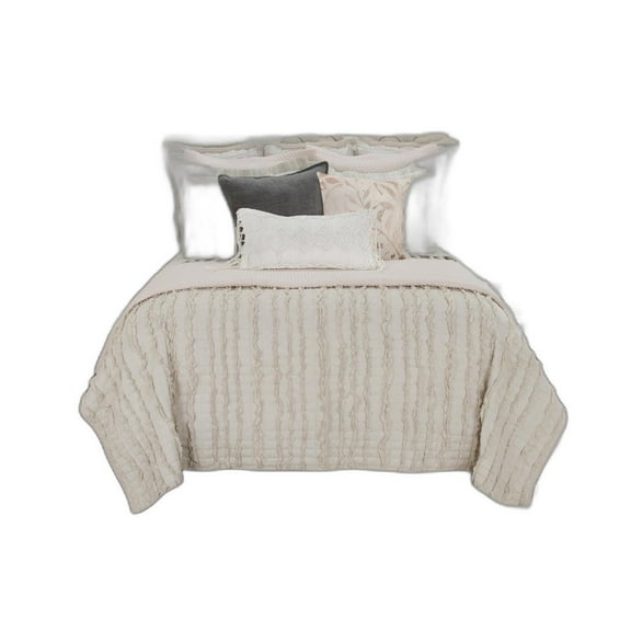 HomeRoots Queen 100% Cotton 300 Thread Count Machine Washable Down Alternative Comforter