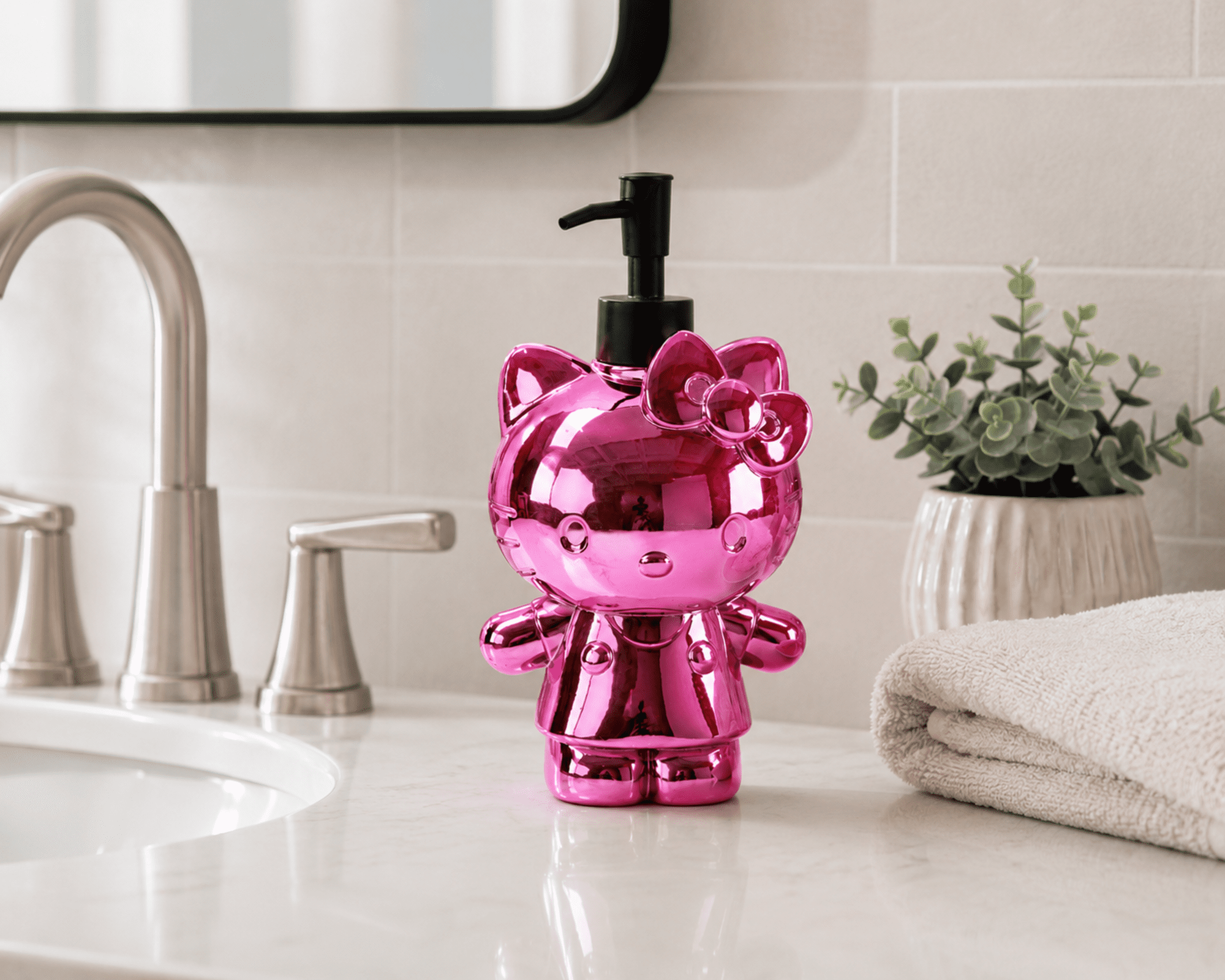 Hello Kitty Pink Poly-Resin Lotion Pump, Prettiest in Pink, Sanrio