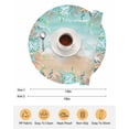 thumbnail image 6 of 15 Inch Round Placemats Set of 4, Ocean Coastal Non Slip Heat Insulation PP Table Mats, Summer Nautical Beach Coral Starfish Washable Place Mats for Kitchen Dining Party Table Decor, 6 of 7