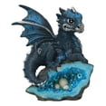 thumbnail image 5 of Blue Dragon with Crystal Egg Nest Medieval Fantasy Figurine Decoration New, 5 of 6