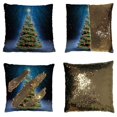 thumbnail image 1 of EREHome Merry Christmas Tree Reversible Mermaid Sequin Pillow Case 16x16 inches, 1 of 3