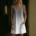 thumbnail image 5 of Levmjia Women's Summer Dress Sleeveless V Neck Casual Shift Dress with Pockets Loose Fit A Line Ombre Print Sundress for Women Daily Vacation Wear, 5 of 7