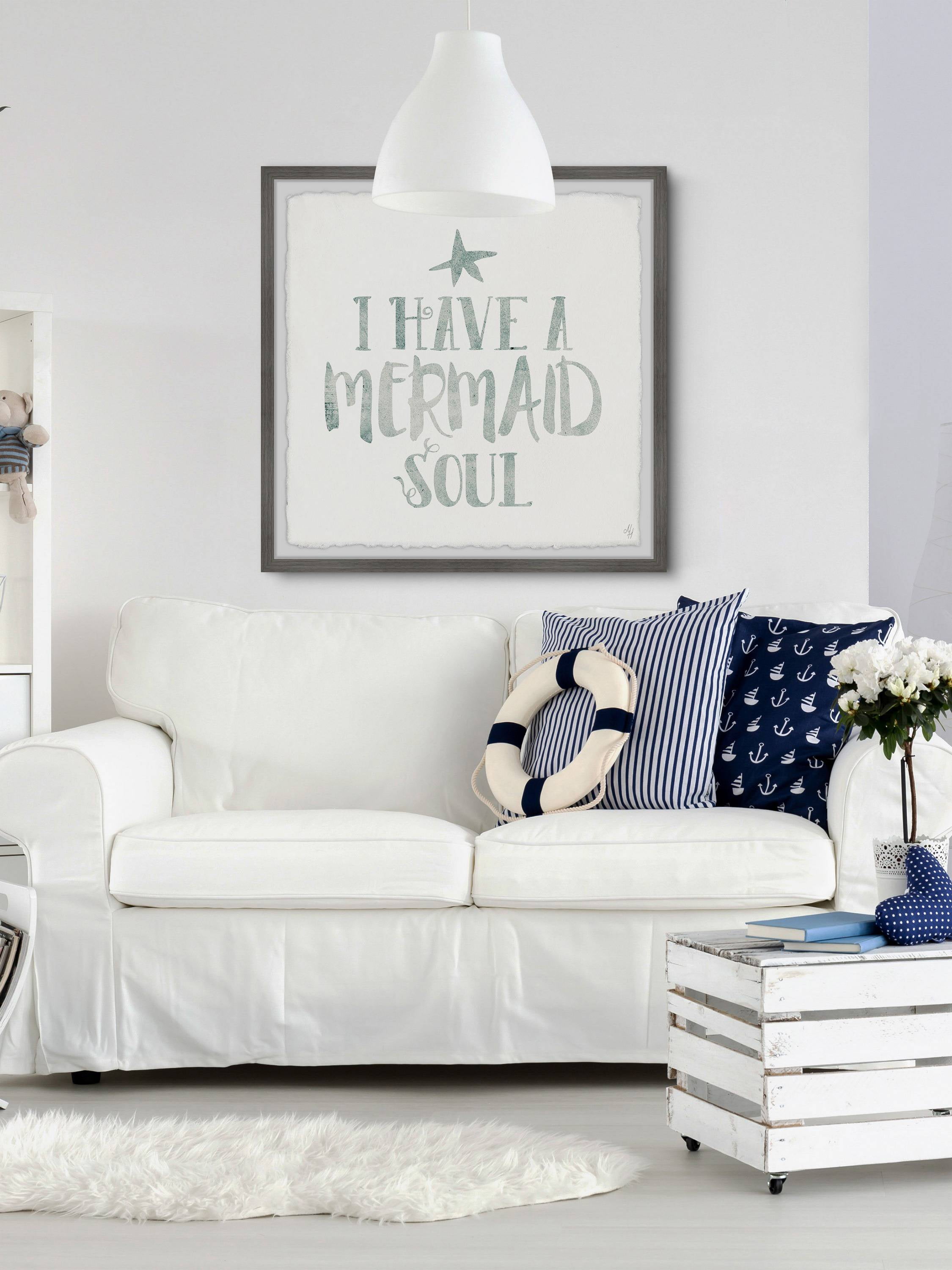 Marmont Hill Mermaid Soul Framed Wall Art, 12.00" x 1.50"