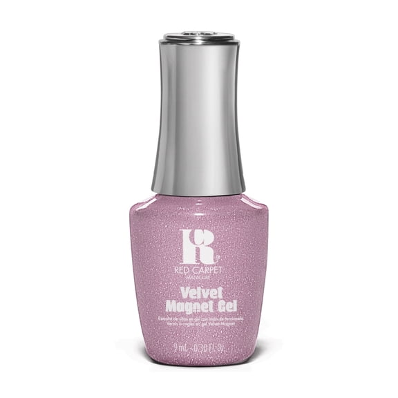 Red Carpet Manicure Fortify & Protect Rose Gold Velvet Magnet Gel Gel Polish for Strong, Healthy Nails - Infused with Vitamin A & Biotin - (Feeling Electric) Led Nail Gel Color, 0.3 Fl Oz