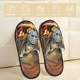thumbnail image 3 of Soft Plush Furry Slippers, Jason Voorhees Friday the 13th House Slippers Indoor Anti-Slip Comfy Home Large, 3 of 8