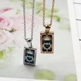 thumbnail image 3 of Collar con colgante de diamante TAROT TAROT de acero inoxidable rectangular con gotas de aceite, estilo vintage europeo y americano, 3 of 6