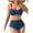 Navy, variant on FRSASU Women Swim Tummy Control Swimsuit Mesh Bathing Suit Solid Color Slim Fit Surfing Suit Split Swimsuit Set Black