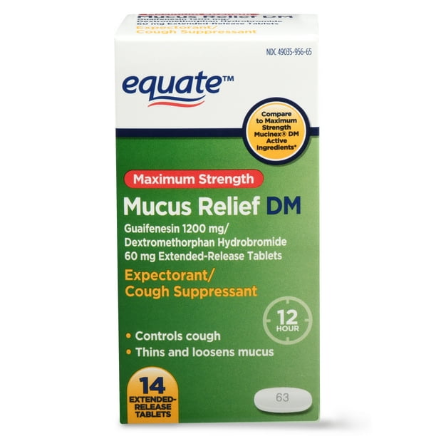 Equate Maximum Strength Mucus Relief DM Extended Release Tablets, 14 ...