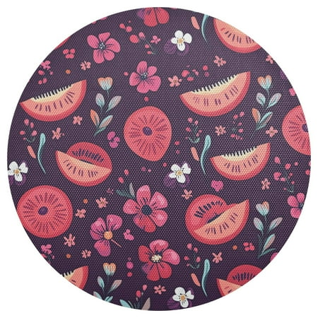 

Tropical Fruits and Blooms 6-Piece 15.4in Durable PVC Plate Mats Heat-Resistant for Parties and Dining