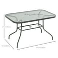 thumbnail image 3 of Outsunny Metal Garden Dining Table, Outdoor Patio Table, 47.25" x 31.5", 3 of 10