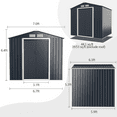 thumbnail image 2 of Gymax 7' x 6' Outdoor Tool Storage Shed Large Utility Storage House w/ Sliding Door, 2 of 10