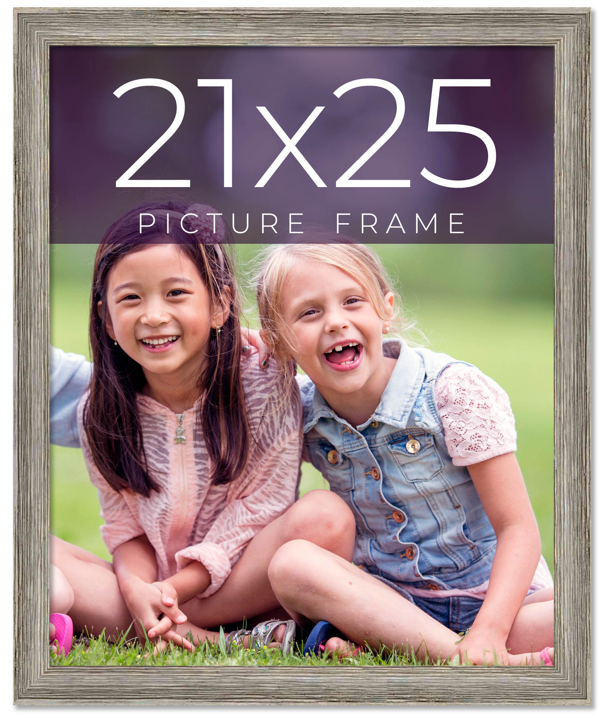 21x25 Frame Grey Real Wood Picture Frame Width 1 Inches Interior