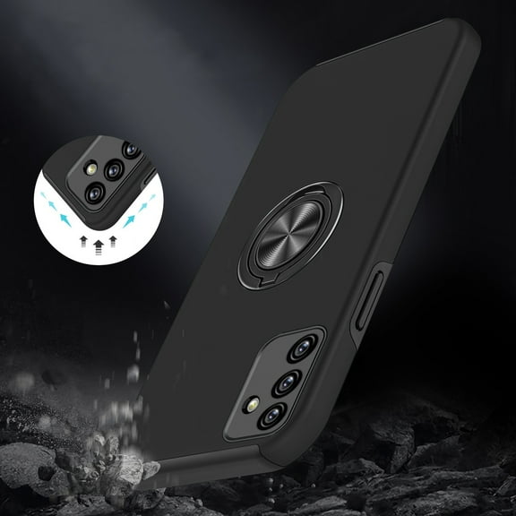 For Samsung Galaxy A54 5G Hybrid 360 Degree Rotatable Metal Invisible Ring Stand Holder Fit Magnetic Car Mount Slim Cover ,Xpm Phone Case [ Black ]