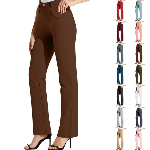 Admvng Sweatpants Women Winter Solid Color Warm Casual Straight Pants with Pocket Sports Pants, Size M-4XL