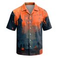 thumbnail image 4 of Halloween Shirts for Men Skeleton Bat Graphic Short Sleeve Scary Tees Pumpkin Print Collared Vintage Funny T Shirt M, 4 of 6