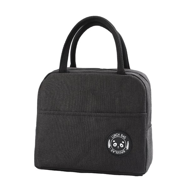 Yuarrent Bolsa de lonchera aislada con cremallera de papel de aluminio de tela Oxford portátil impermeable Almacenamiento y organización del hogar negro Yuarrent HA1842-03