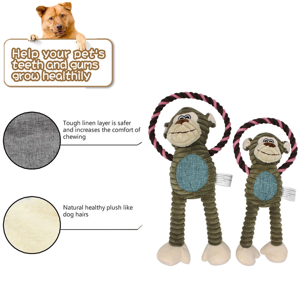 Kepooman Dog Chew Toy for Teething Chewing and Playtime, No Stuffing Plush Animal Dog Squeaky Toy, Single, Monkey Kepooman Dog Chew Toy for Teething Chewing and Playtime, No Stuffing Plush Animal Dog Squeaky Toy, Single, Monkey