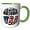 Green/White, variant on 3drose, Oregon Picture State and Usa Flag Text, 11oz Two-tone Green Mug
