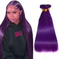 thumbnail image 1 of Hair Bundles HuxoWax Purple Straight Brazilian Virgin Remy, 1 of 5