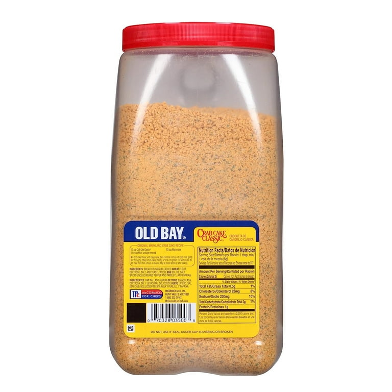OLD BAY Crab Cake Classic Seasoning Mix, 5 lb - One 5 Pound Container of  Crab Cake Seasoning with Premium Blend of Bread Crumbs and Herbs to Make