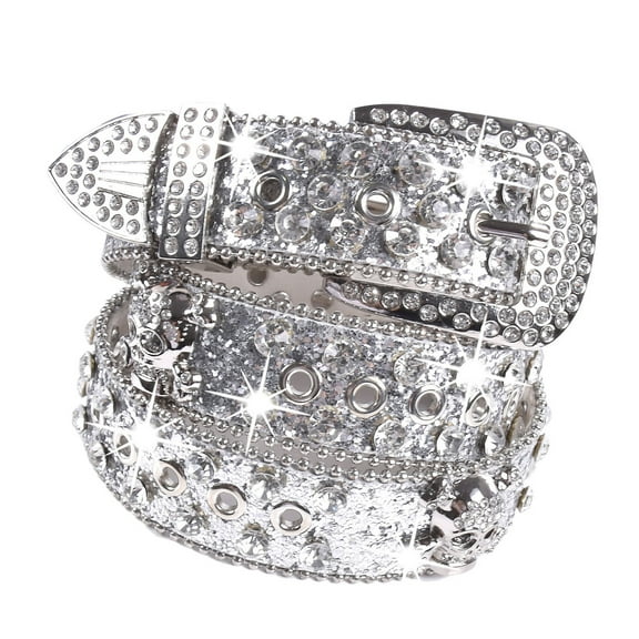 3. Studded Punk Rhinestone Waist Strap, Elastic PU Leather Belt for Women/Men Parties & Everyday Fashion Accessory