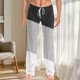 thumbnail image 1 of TaTaai Women's Full Length Two-Tone Pants, Elastic Waist, Drawstring Pockets, Fashion Casual Style, Yoga Sport Daily Use Gift, 1 of 7