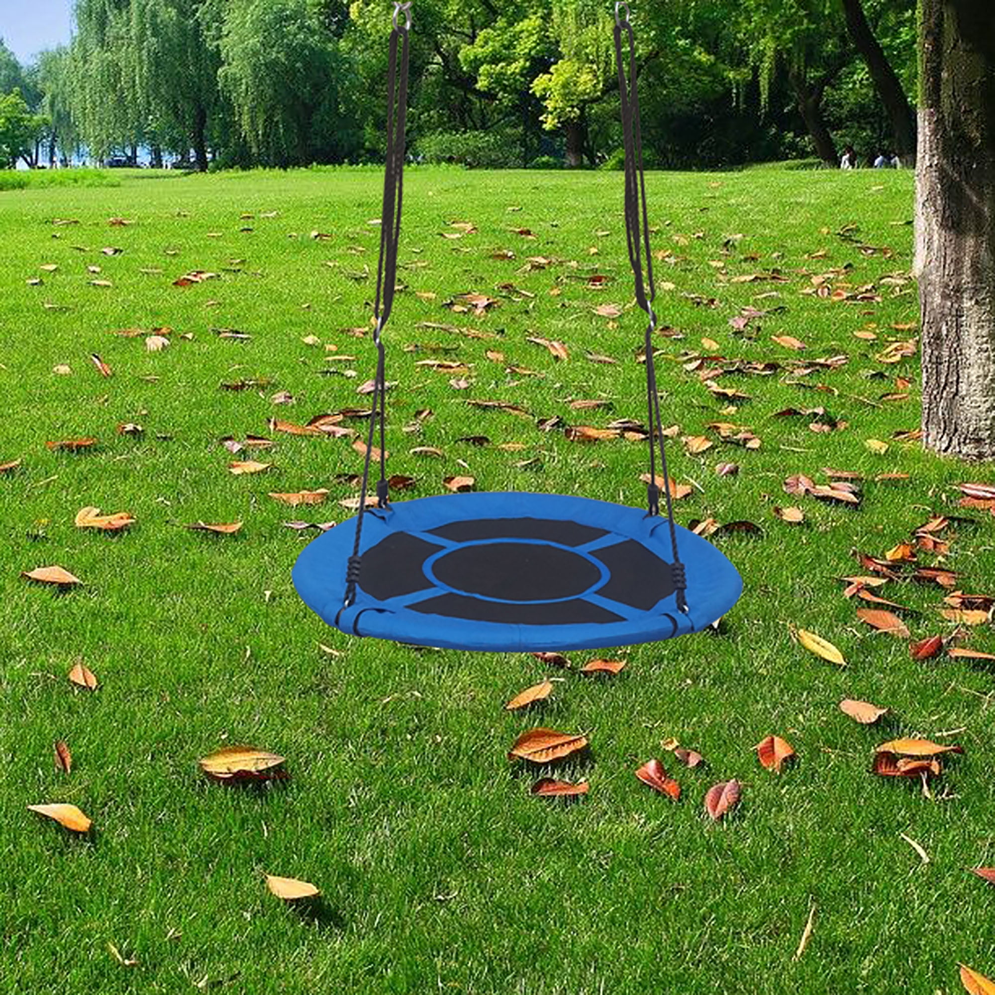 Details about   40'' Outdoor Tree Swing Chair Kids Round Hanging Rope Saucer Seat Yard Toys Blue 