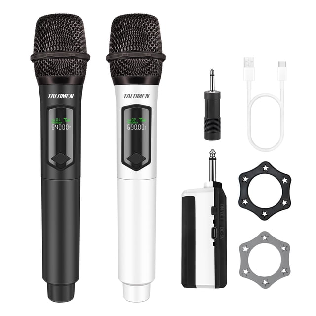 Micrófonos inalámbricos Talomen K602-BW Professional Dual Karaoke